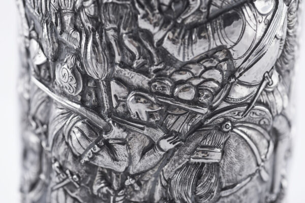Detail of the Champagne bottle cover "Battaglia di Porta Camollia"