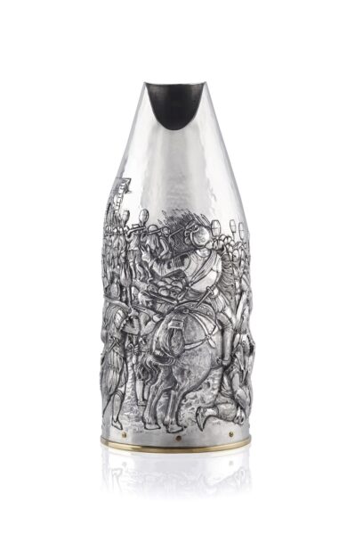 Front of the Champagne bottle cover "Battaglia di Porta Camollia"