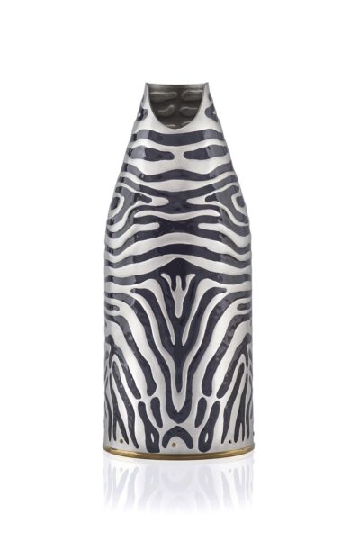 Front of Zebra Champagne Bottle Cover Detail