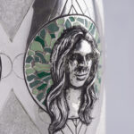 Detail of the Champagne bottle cover "Alchimia"