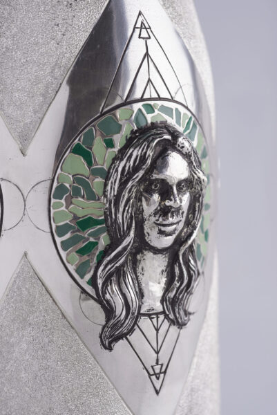 Detail of the Champagne bottle cover "Alchimia"