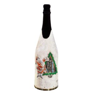 Front of the Champagne bottle cover "Merry Christmas"