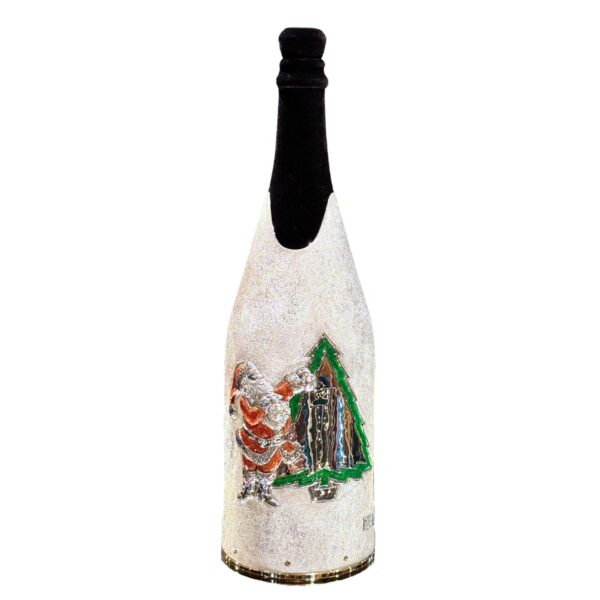 Front of the Champagne bottle cover "Merry Christmas"