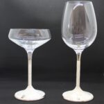 custom champagne coupe and wine glass