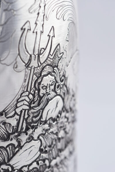 detail of the champagne bottle cover Pirate Story